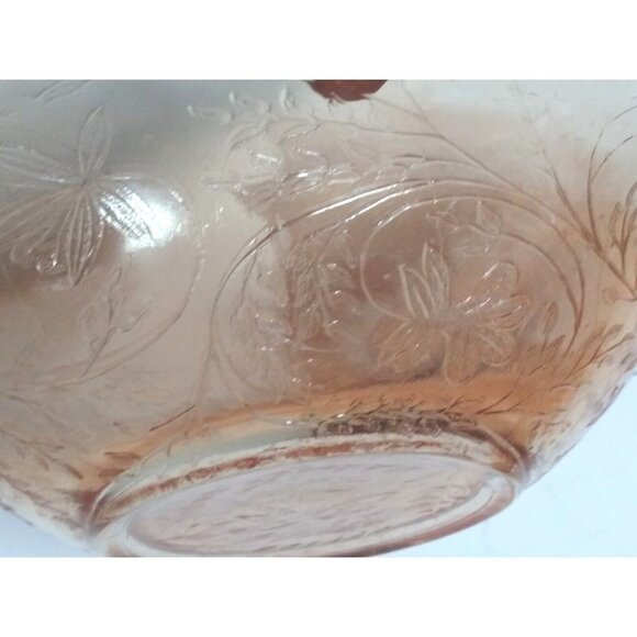Vintage Carnival Glass Iris Bowl With Scallop Edge light amber gold 9.75" x2" - Picture 3 of 9